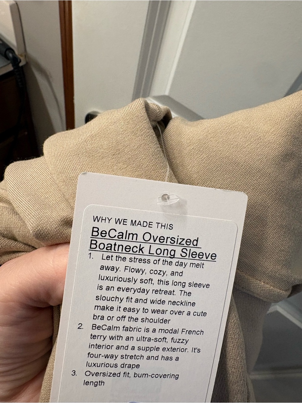 New! Lululemon BeCalm Oversized Boatneck Long Sleeve - Picture 6 of 7
